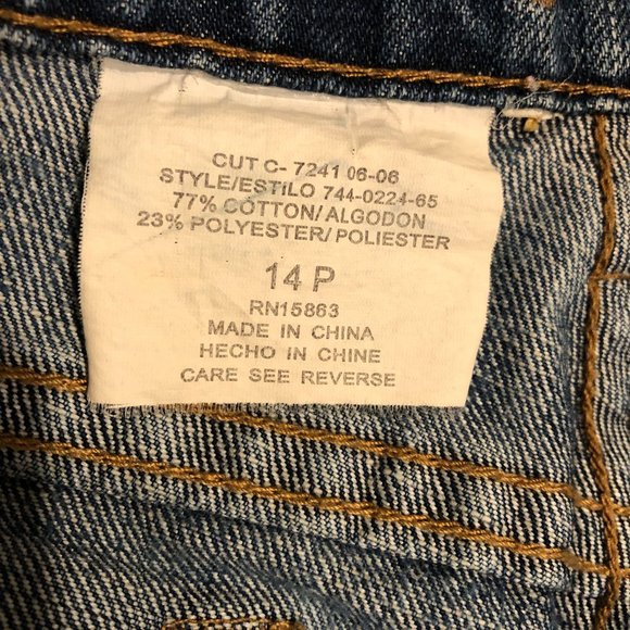 Zena Jeans Med Wash Embellished Brown Embroidery Rhinestones Womens Sz 14P - Picture 8 of 14